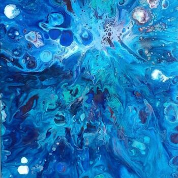 Painting titled "Acrylique fluide 3/…" by Marie-Christine Maudet, Original Artwork, Acrylic Mounted on Wood Stretcher frame
