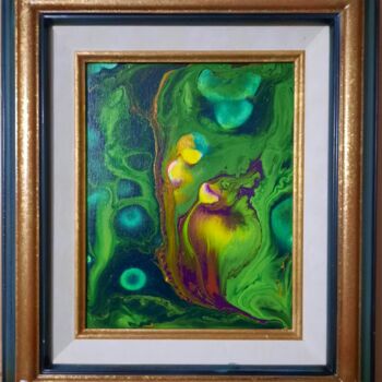 Painting titled "Oeuvre encadrée / 1" by Marie-Christine Maudet, Original Artwork, Acrylic Mounted on Wood Stretcher frame