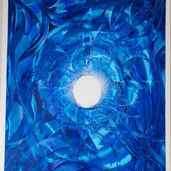 Painting titled "Infini" by Marie-Christine Maudet, Original Artwork, Acrylic Mounted on Wood Stretcher frame