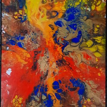 Painting titled "Acrylique 18/2024" by Marie-Christine Maudet, Original Artwork, Acrylic Mounted on Wood Stretcher frame