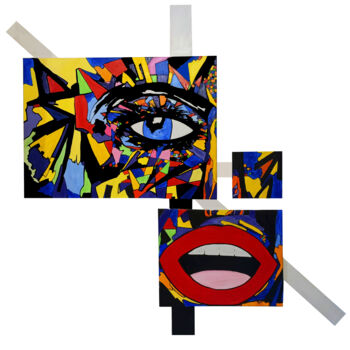 绘画 标题为“Kaléidoscope” 由Marie-Christine Mihailovic, 原创艺术品, 丙烯 安装在木质担架架上