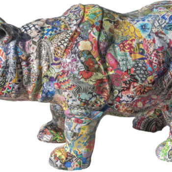 拼贴 标题为“Jo le Rhino” 由Marie Christine Normand Campos, 原创艺术品, 拼贴