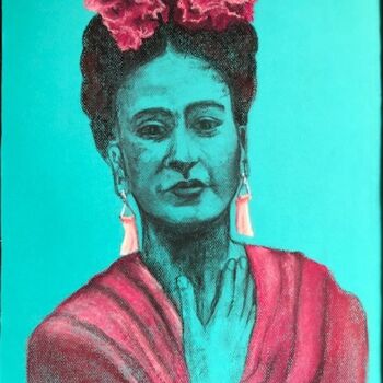 Painting titled "Ma Belle Frida" by Marie-Christine Rivel, Original Artwork, Pastel