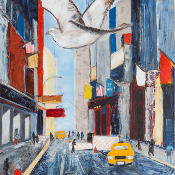 Pintura titulada "Oiseau nyc" por Marie-Christine Roque, Obra de arte original