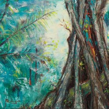 Peinture intitulée "Tableau arbre" par Marie-Christine Roque, Œuvre d'art originale, Huile