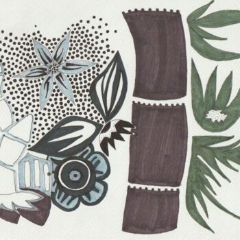 Drawing titled "Biz-Art - Amazonia" by Marie-Claire Bagnato, Original Artwork, Marker