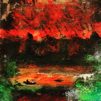 Pintura intitulada "Des midis d'incendie" por Marie Claude Lambert, Obras de arte originais, Acrílico