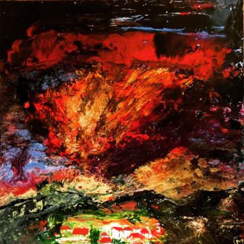 Painting titled "Tout feu tout flamme" by Marie Claude Lambert, Original Artwork, Acrylic