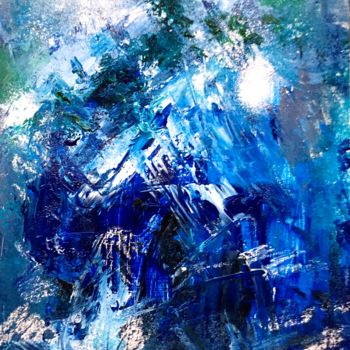 Painting titled "Dire bleu" by Marie Claude Lambert, Original Artwork, Acrylic