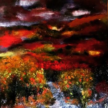 Картина под названием "Soir d'automne" - Marie Claude Lambert, Подлинное произведение искусства, Акрил