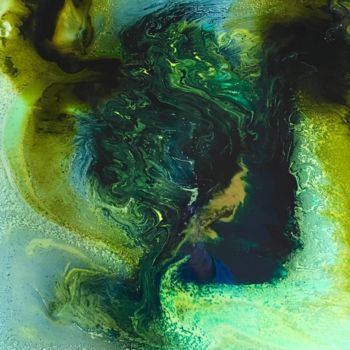 Peinture intitulée "Vert d'eau" par Marie Claude Lambert, Œuvre d'art originale, Acrylique