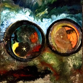 Peinture intitulée "Rendez vous avec la…" par Marie Claude Lambert, Œuvre d'art originale, Peinture vitrail