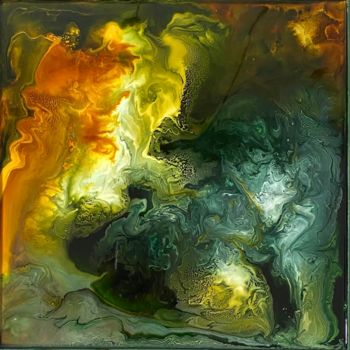 Pintura intitulada "Affronter son doubl…" por Marie Claude Lambert, Obras de arte originais, Pintura de vitral