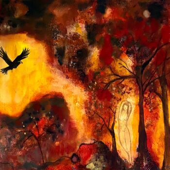 "Un aigle noir" başlıklı Tablo Marie Claude Lambert tarafından, Orijinal sanat, Akrilik