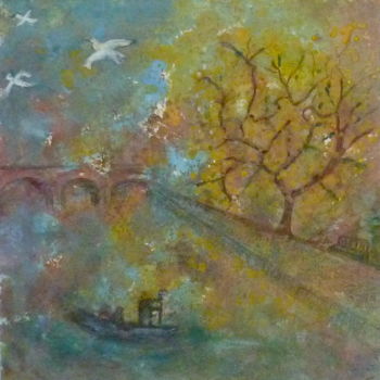 Ζωγραφική με τίτλο ""Sous le pont Mirab…" από Marie Claude Lambert, Αυθεντικά έργα τέχνης