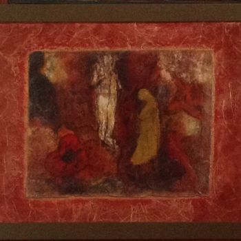 Pintura intitulada "Derrière le miroir" por Marie Claude Lambert, Obras de arte originais