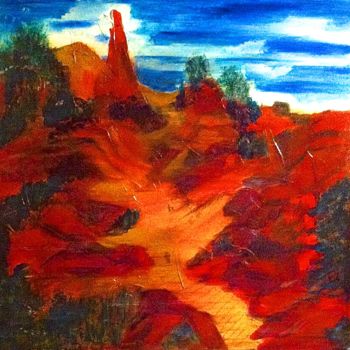 Peinture intitulée "Le sentier des ocres" par Marie Claude Lambert, Œuvre d'art originale, Acrylique