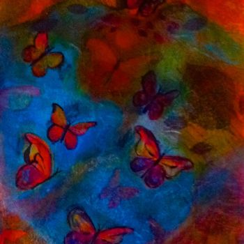 Peinture intitulée "La danse des papill…" par Marie Claude Lambert, Œuvre d'art originale, Encre