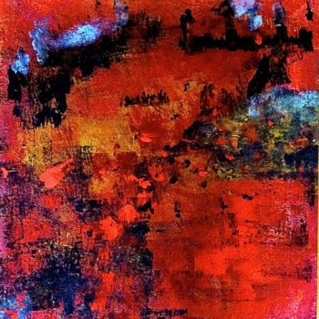 Peinture intitulée "Pays de brasiers ro…" par Marie Claude Lambert, Œuvre d'art originale, Acrylique