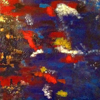 Painting titled "Graviers ardents" by Marie Claude Lambert, Original Artwork, Acrylic