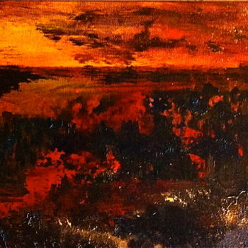 Malerei mit dem Titel "Terre brûlée" von Marie Claude Lambert, Original-Kunstwerk, Acryl