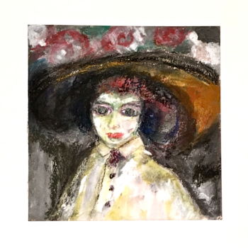 Painting titled "La femme aux yeux t…" by Marie Claude Lambert, Original Artwork, Acrylic