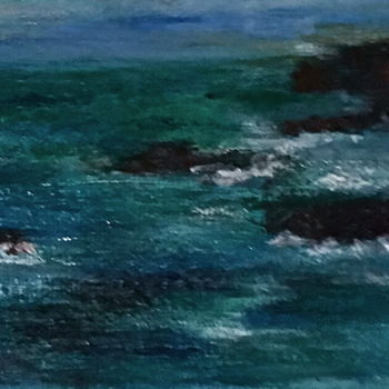 Schilderij getiteld "Le poème de la mer" door Marie Claude Lambert, Origineel Kunstwerk, Acryl