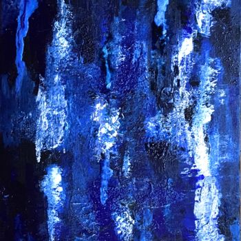 Painting titled "Le pari du bleu" by Marie Claude Lambert, Original Artwork, Acrylic