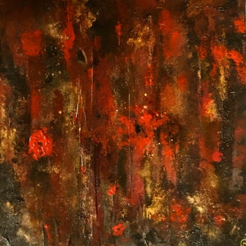 Pintura intitulada "Rouge-épine" por Marie Claude Lambert, Obras de arte originais, Acrílico