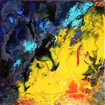 Pintura titulada "S'éteindre le jaune" por Marie Claude Lambert, Obra de arte original, Acrílico