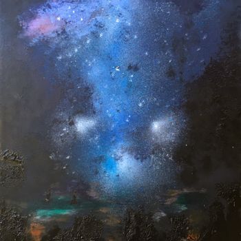 Painting titled "Les étoiles filantes" by Marie Claude Lambert, Original Artwork, Acrylic