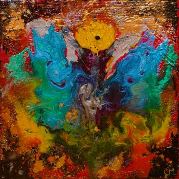 Peinture intitulée "Le destin du papill…" par Marie Claude Lambert, Œuvre d'art originale, Acrylique