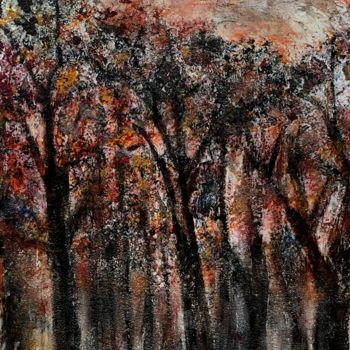 Painting titled "Ces grands arbres n…" by Marie Claude Lambert, Original Artwork, Acrylic