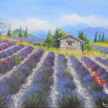 Painting titled "La vieille cabane.j…" by Marie-Claude Lempereur-Laurent, Original Artwork, Oil