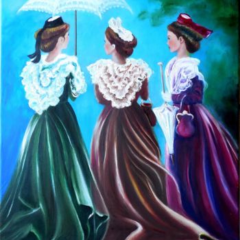 Painting titled "Arlésiennes.jpg" by Marie-Claude Lempereur-Laurent, Original Artwork, Oil