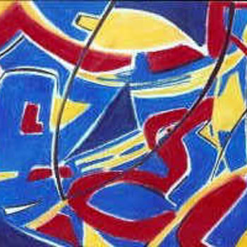 Картина под названием "Abstraction poisson" - Marie-Claude Lornac, Подлинное произведение искусства
