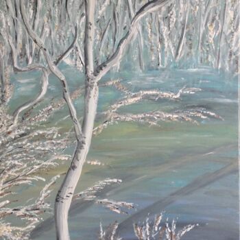 Painting titled "La crue de printemps" by Marie Courcelle, Original Artwork