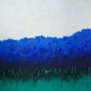 Painting titled "Bois bleu" by Marie Davoust, Original Artwork, Acrylic