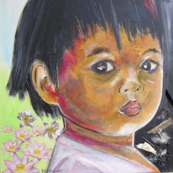 Painting titled "ENFANT DE PHNOM PEN" by Marie Doutrelant, Original Artwork