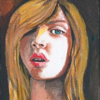 Painting titled "Adolescente  rebelle" by Marie Dubois, Original Artwork, Acrylic