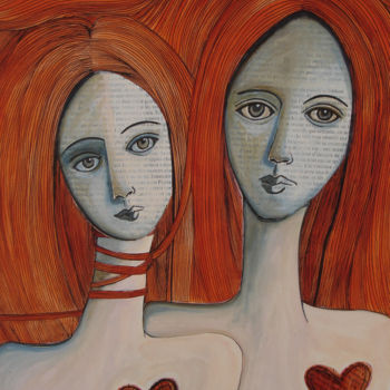 "Les deux soeurs" başlıklı Resim Marie-F tarafından, Orijinal sanat, Mürekkep
