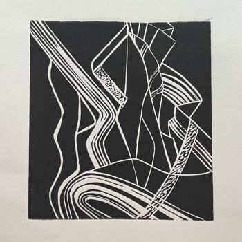 Gravures & estampes intitulée "tissus." par Marie Feldbusch, Œuvre d'art originale, Gravure