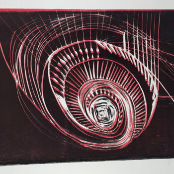 Gravures & estampes intitulée "Descendre ou monter…" par Marie Feldbusch, Œuvre d'art originale, Linogravures
