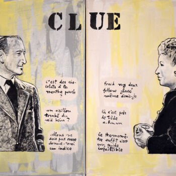 Painting titled "Clue ( indice )" by Marie-France Arlaud, Original Artwork, Acrylic Mounted on Wood Stretcher frame