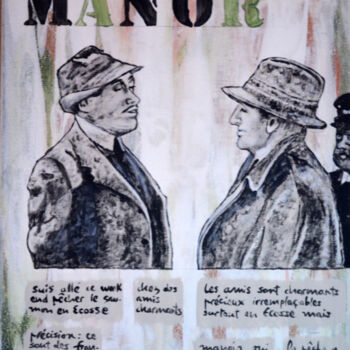 Painting titled "MANOR ( manoir )" by Marie-France Arlaud, Original Artwork, Acrylic Mounted on Wood Stretcher frame