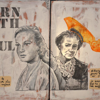 Malarstwo zatytułowany „Born with a caul (…” autorstwa Marie-France Arlaud, Oryginalna praca, Akryl Zamontowany na Drewniana…