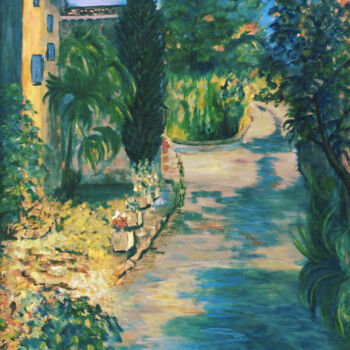 Painting titled "Vabres village des…" by Marie France Bussy (COLIBRI), Original Artwork, Acrylic