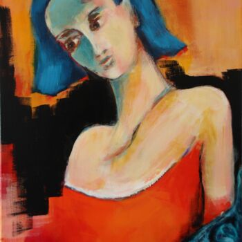 Painting titled "Angèle" by Marie-France Capron (CAPMA), Original Artwork, Acrylic