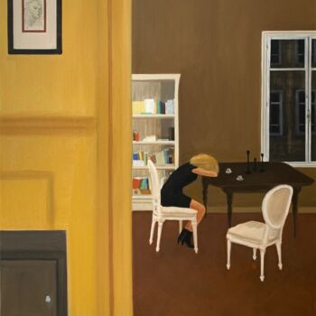 Картина под названием "Le confinement" - Marie France Garrigues, Подлинное произведение искусства, Масло Установлен на Дерев…