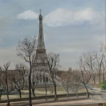 Painting titled "La Grande Dame (V5)" by Marie France Garrigues, Original Artwork, Oil Mounted on Wood Stretcher frame